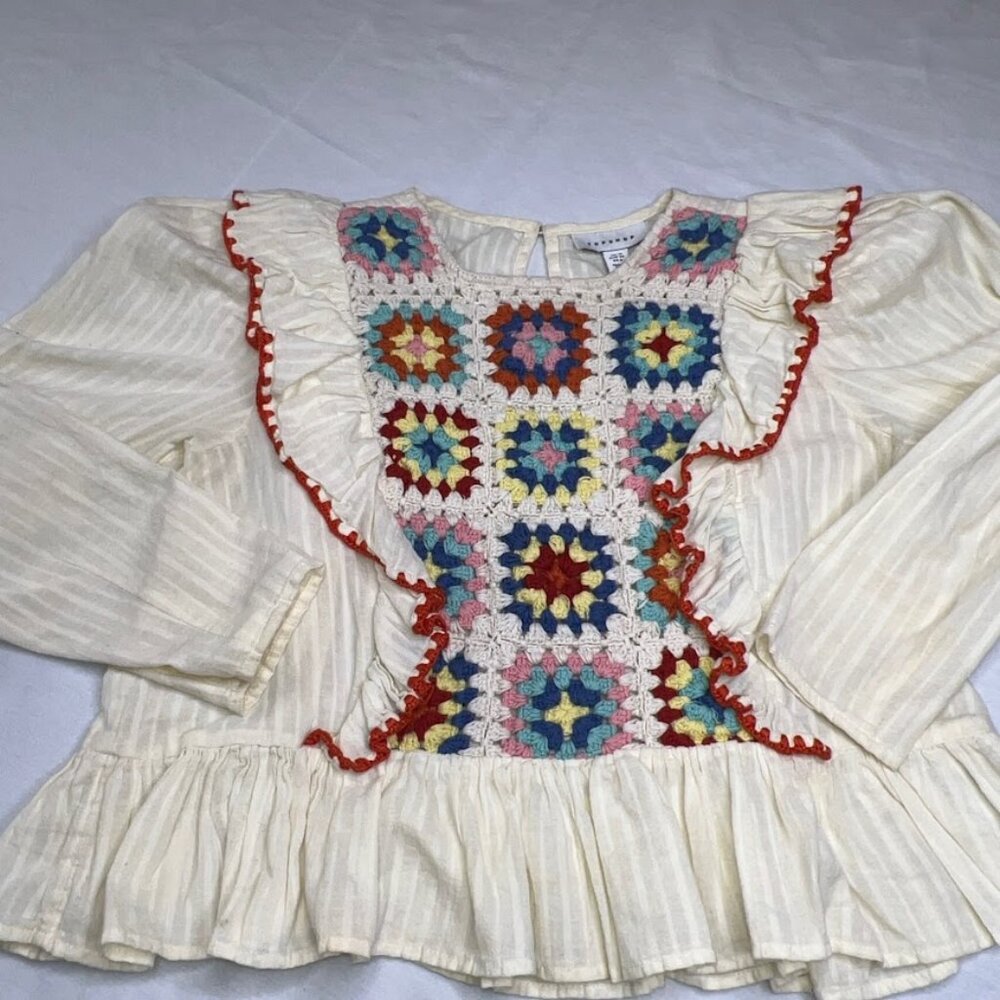 Top Shop Vintage Crochet Ruffle Top 6 Twee-Croquette-kidcore-Boho